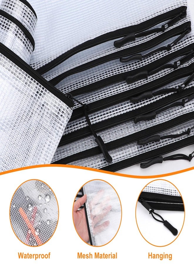 YOPCDJ 24 Pack A4 Mesh zipper pouch bags, Storage Bags, File Bags for Classroom Organization, Zipper Pouches of office supplies, Puzzles, Board Game Storage（Black） - Image 3