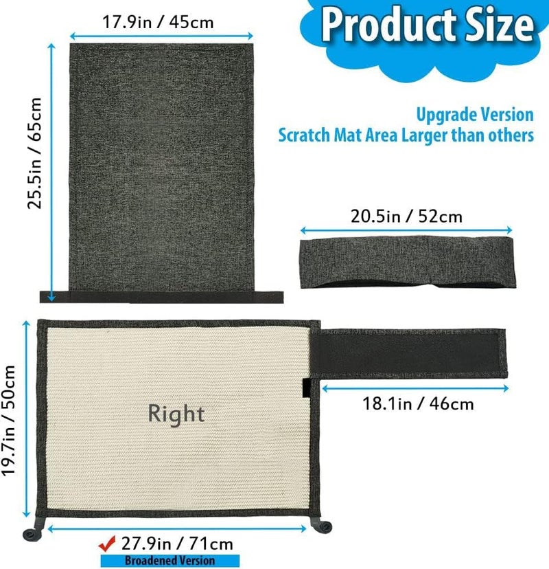 Mofish Large Cat Scratcher Couch Protector, All Inclusive Cat Anti-Scratch Pad, Natural Sisal Furniture Prevent From Cats - Corner Cat Scratcher for Sofas, Chairs (Light grey left) - Image 3