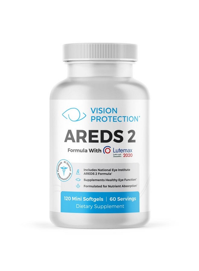 Vision Protection AREDS 2 Eye Vitamin & Mineral Supplement for Ocular Health, Lutemax 2020 with Natural Eye Institute AREDS 2 Study Ingredients Lutein, Vitamin C, & Zeaxanthin, 120 Mini Softgels - Image 1