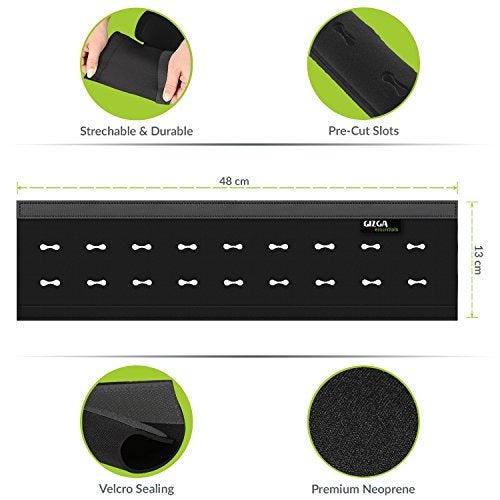 Gizga Essentials Cable Organiser, Cord Management System for PC, TV, Home Theater, Speaker & Cables, Reusable Cable Organizer for Desk, WFH Accessories, Flexible Neoprene Wrap Cable Manager, 38cm*1 - Image 3