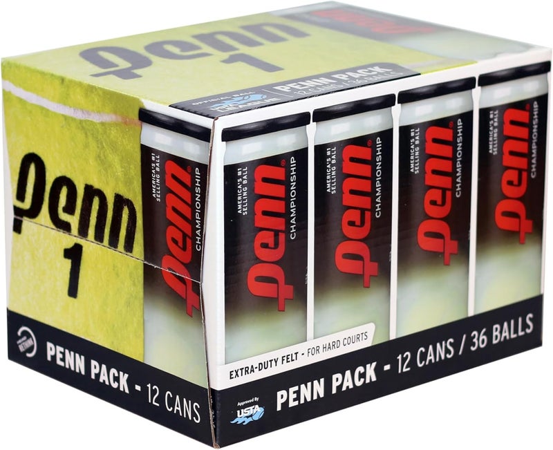 PENN Championship Tennis Balls - Extra Duty Felt Pressurized Tennis Balls 3 Count(Pack of 12) - Image 1