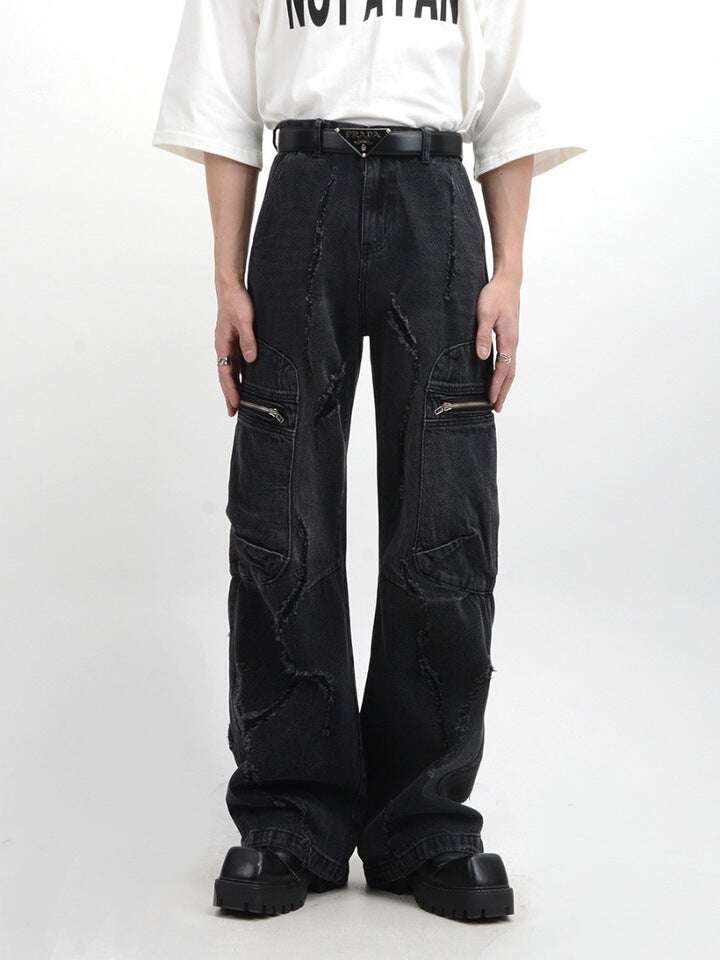 Unisex Classic Denim Jeans Loose Fit Daily Outdoor Wear - Image 1