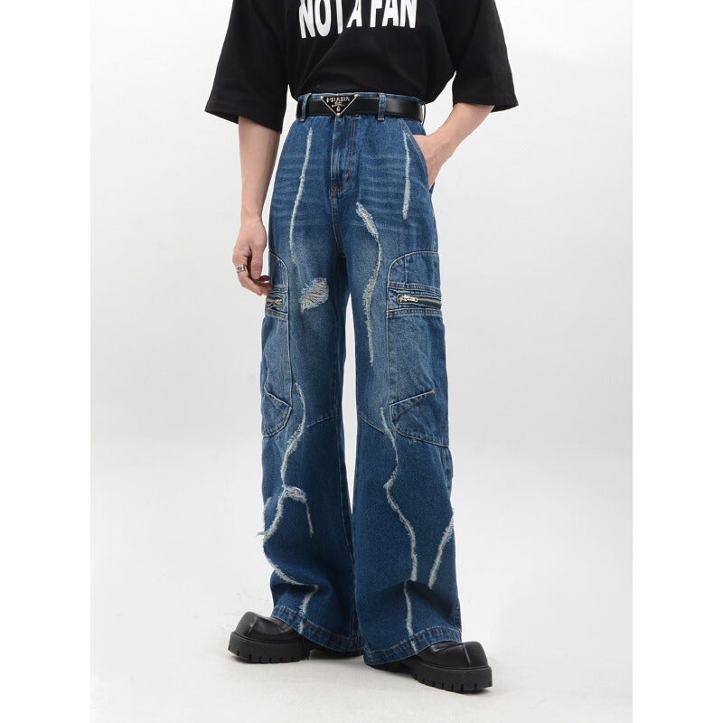 Unisex Classic Denim Jeans Loose Fit Daily Outdoor Wear - Image 4