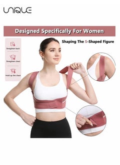 Unique Posture Corrector for Women Men - Posture Brace - Adjustable Back Straightener - Pink(M)  - Image 3
