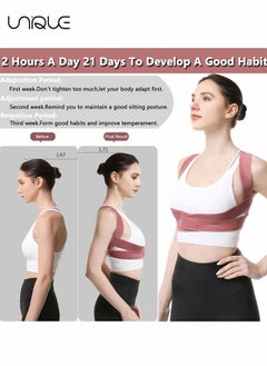 Unique Posture Corrector for Women Men - Posture Brace - Adjustable Back Straightener - Pink(M)  - Image 4