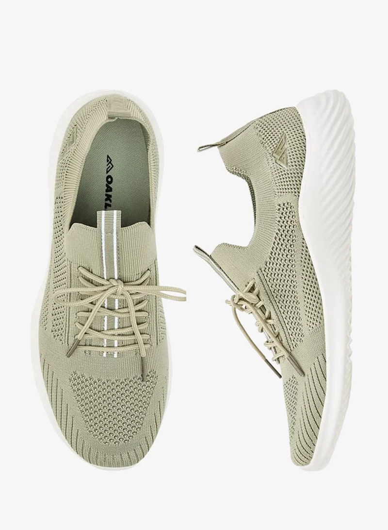 Oaklan by Shoexpress Women's Textured Lace-Up Sports Shoes With Pull Tabs