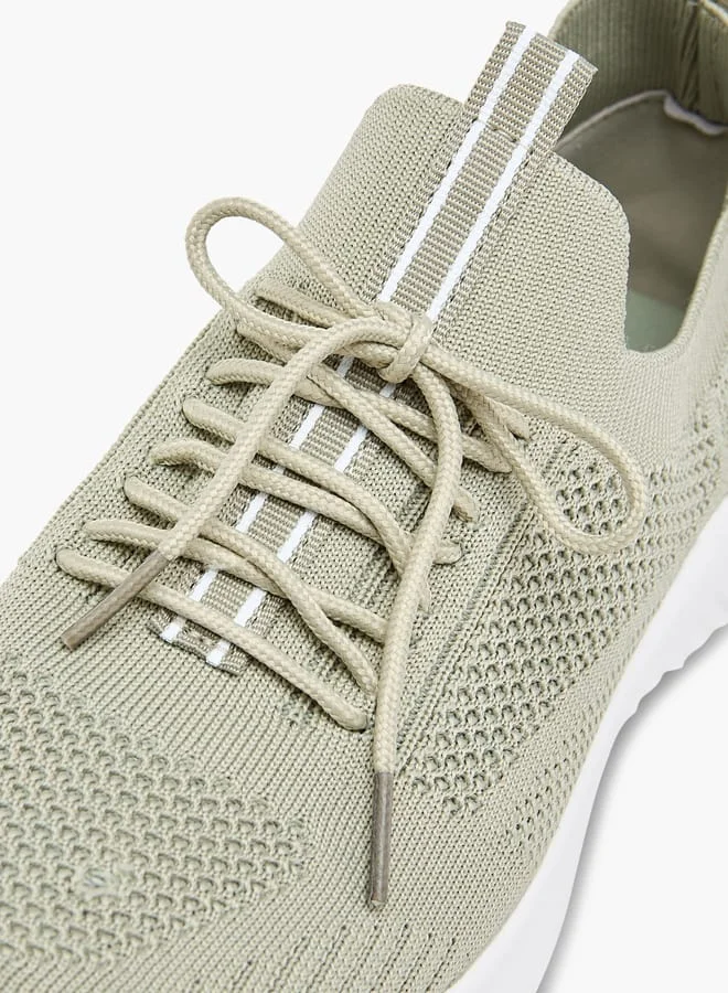 Oaklan by Shoexpress Women's Textured Lace-Up Sports Shoes With Pull Tabs