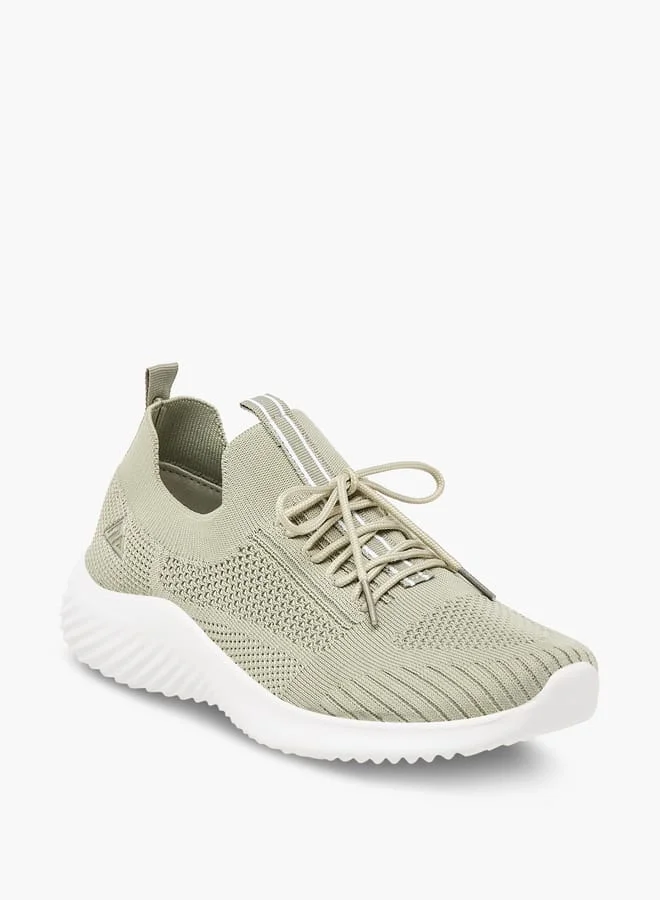 Oaklan by Shoexpress Women's Textured Lace-Up Sports Shoes With Pull Tabs