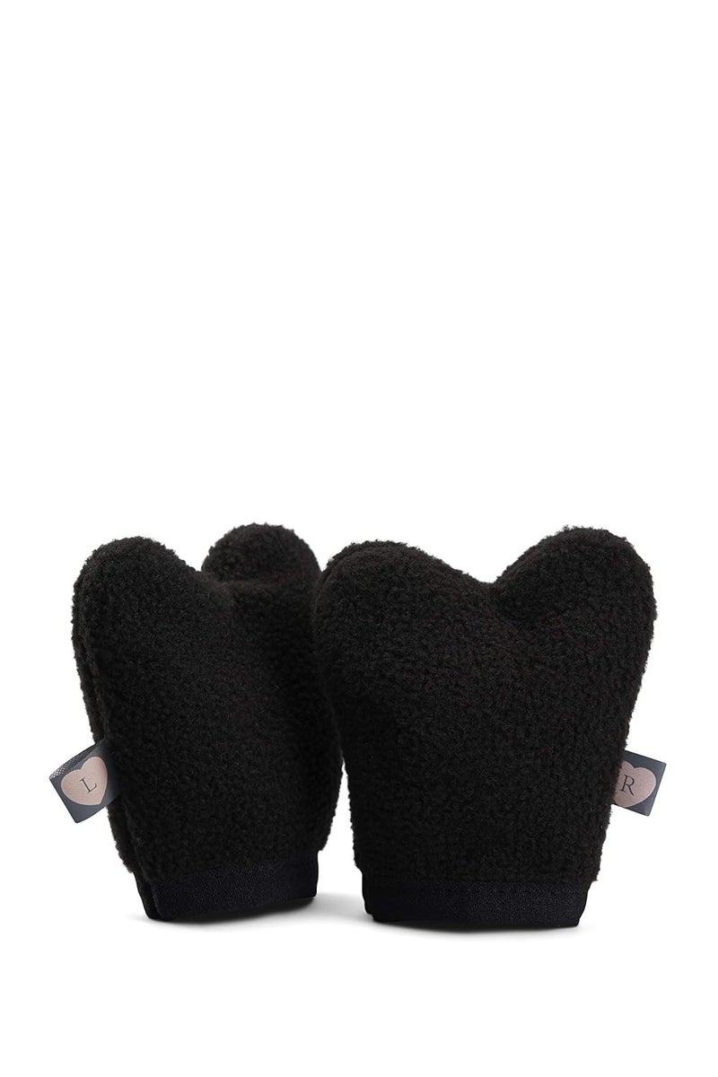 Face It Eye Love It by Cloth In A Box - Black- Reusable Heart Shaped Eye Makeup Remover Pads | Easily Fits On Fingers | Fresh and Clean Skin | Soft and Gentle | Mesh Carry Bag Included |