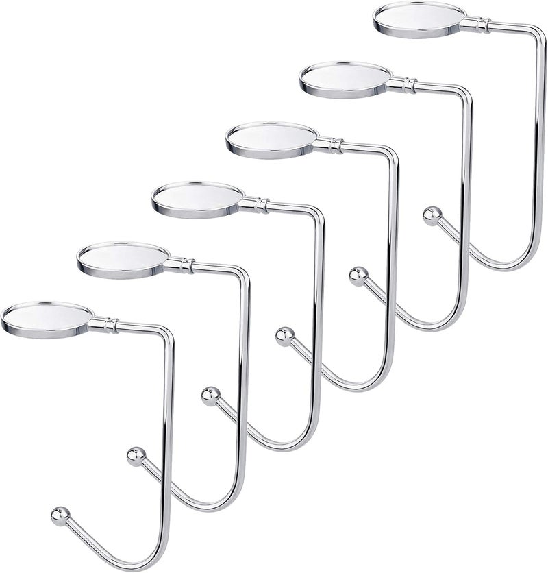 Komotu Christmas Stocking Holder for Mantle - 6 Pack Non-Slip Stocking Mantel Holders Hooks Hanger for Christmas Xmas Fireplace and Party Decoration (Silver) - Image 1