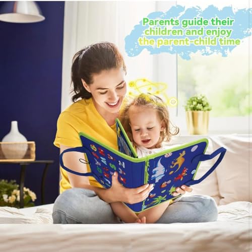 KEREZMADIK 12 In 1 Toddler Busy Binder educational with fun Book For Toddlers 1-4 Years (Blue) - Image 2