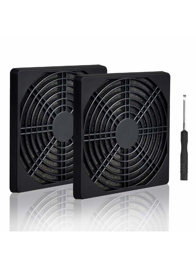 ELUTENG 120mm Fan Filter 2 Pack IP40 Dustproof Blower Guard ABS Computer Ventilator Grill 12cm Fan Mesh Cover Tool-Free Fan Strainer Compatible for 120x120 Case Fan USB Cooling Fan - Image 1