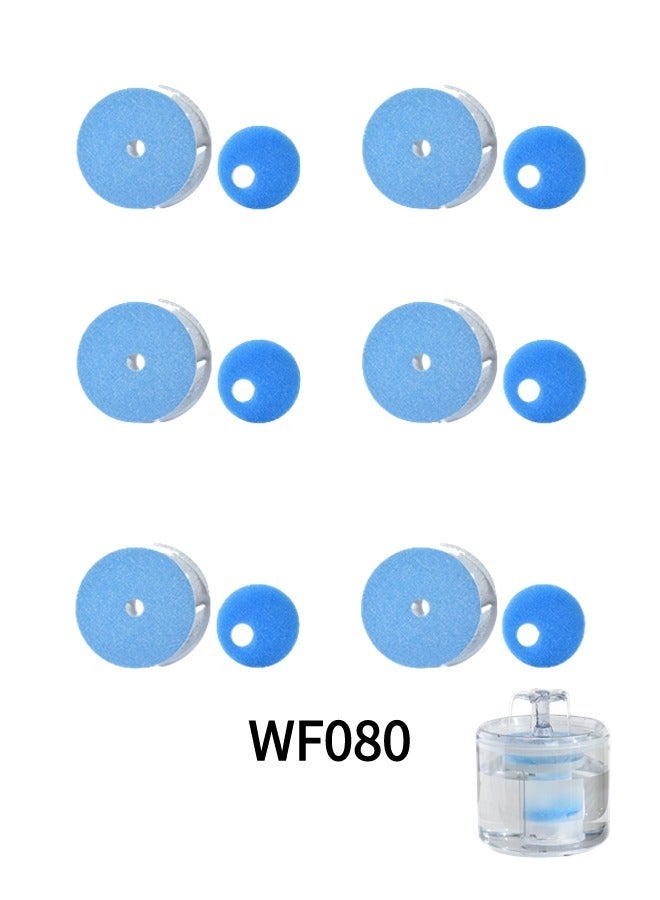 LAPET 6 Packs Cat Water Fountain Filters for WF080 Filter Element Replacement Activated Carbon Filter for Pet Automatic Drinking Feeder Accessories - Image 1