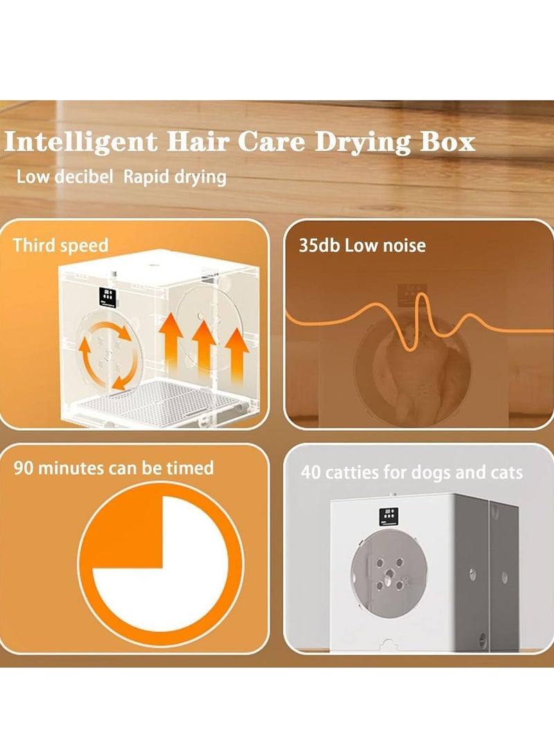 مجفف شعر أوتوماتيكي للحيوانات الأليفة للقطط والكلاب الصغيرة، مجفف شعر هادئ للغاية للعناية بالكلاب أو القطط مع التحكم الذكي في درجة الحرارة، تجفيف 360 درجة - Image 5