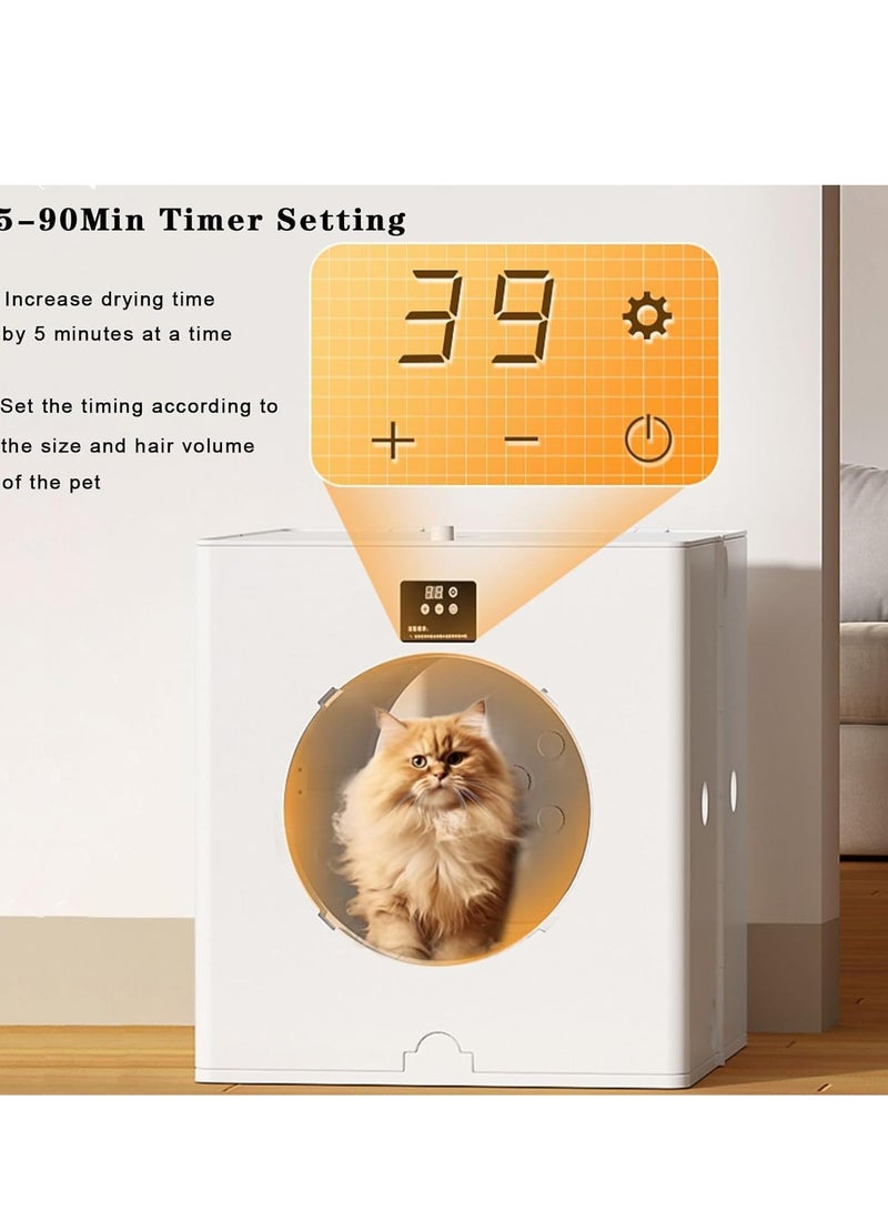 مجفف شعر أوتوماتيكي للحيوانات الأليفة للقطط والكلاب الصغيرة، مجفف شعر هادئ للغاية للعناية بالكلاب أو القطط مع التحكم الذكي في درجة الحرارة، تجفيف 360 درجة - Image 4