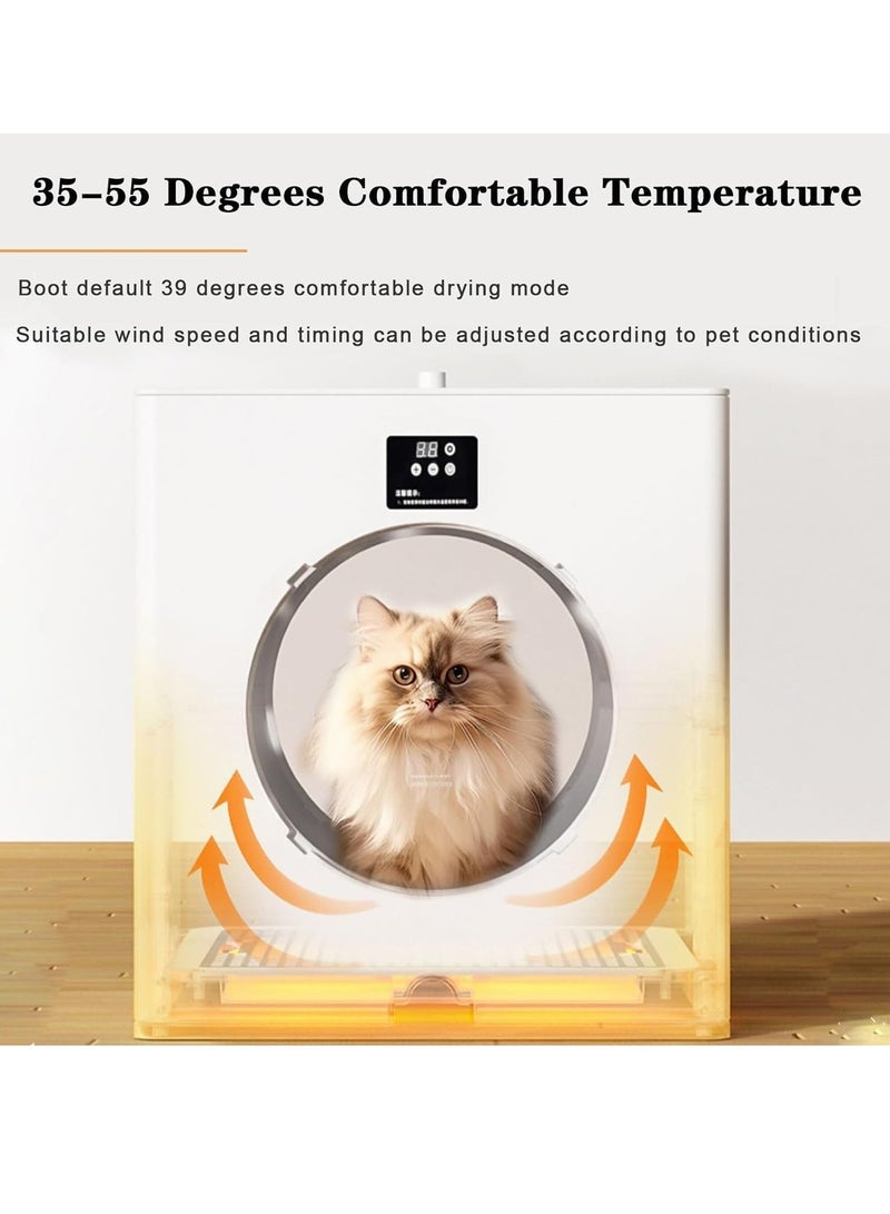 مجفف شعر أوتوماتيكي للحيوانات الأليفة للقطط والكلاب الصغيرة، مجفف شعر هادئ للغاية للعناية بالكلاب أو القطط مع التحكم الذكي في درجة الحرارة، تجفيف 360 درجة - Image 3