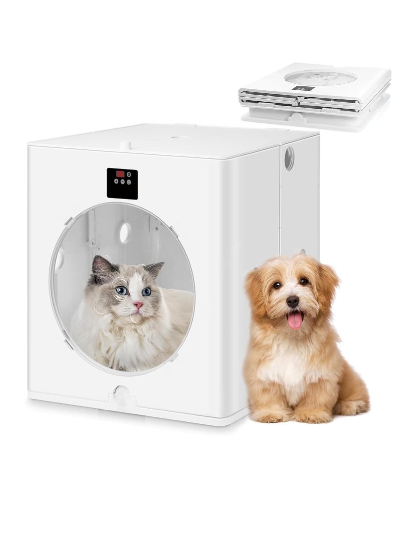 مجفف شعر أوتوماتيكي للحيوانات الأليفة للقطط والكلاب الصغيرة، مجفف شعر هادئ للغاية للعناية بالكلاب أو القطط مع التحكم الذكي في درجة الحرارة، تجفيف 360 درجة - Image 1
