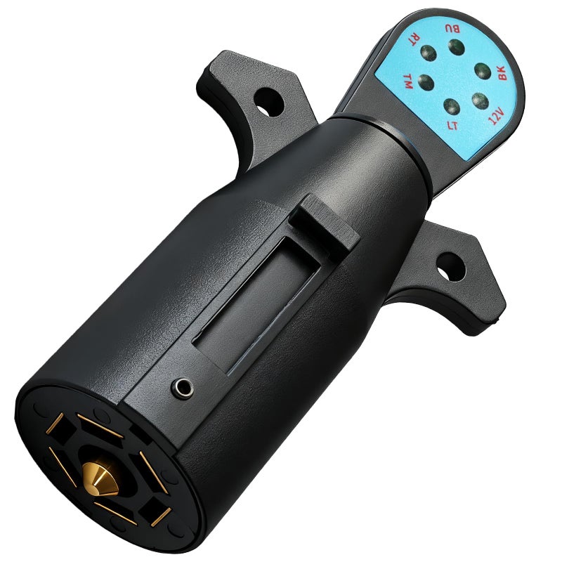 CXTM 7 Way Trailer Plug Tester 7 Pin Trailer Light Tester with LED Lights 7 Way RV Connector Wiring Tester for Truck Plug Play
