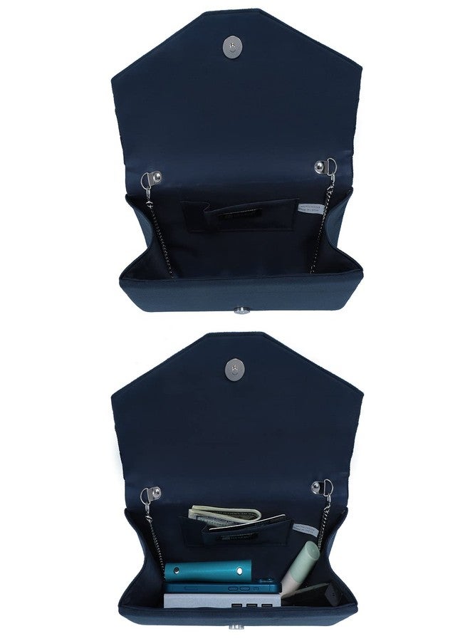 داسين حقائب داسين النسائية للسهرات، حقائب يد رسمية للحفلات، حقائب زفاف، حقائب كوكتيل، حقائب حفلات التخرج (2-أزرق داكن) - Image 4