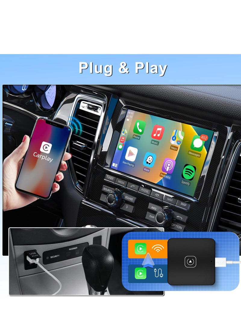 SOLARAE Wireless CarPlay Adapter for Factory-Wired Cars, CarPlay 2023 Upgrade, Convert Wired to Wireless, USB Type-C for iPhone - Image 4