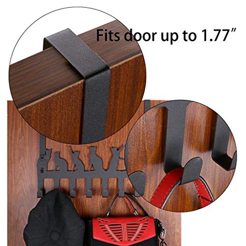 Wintek Over the Door Hook Hanger, Heavy Duty Organizer Rack for Towel, Hat,Hoodies,Coat , Cloth,Bag - 8 Hooks (Black) - Image 5