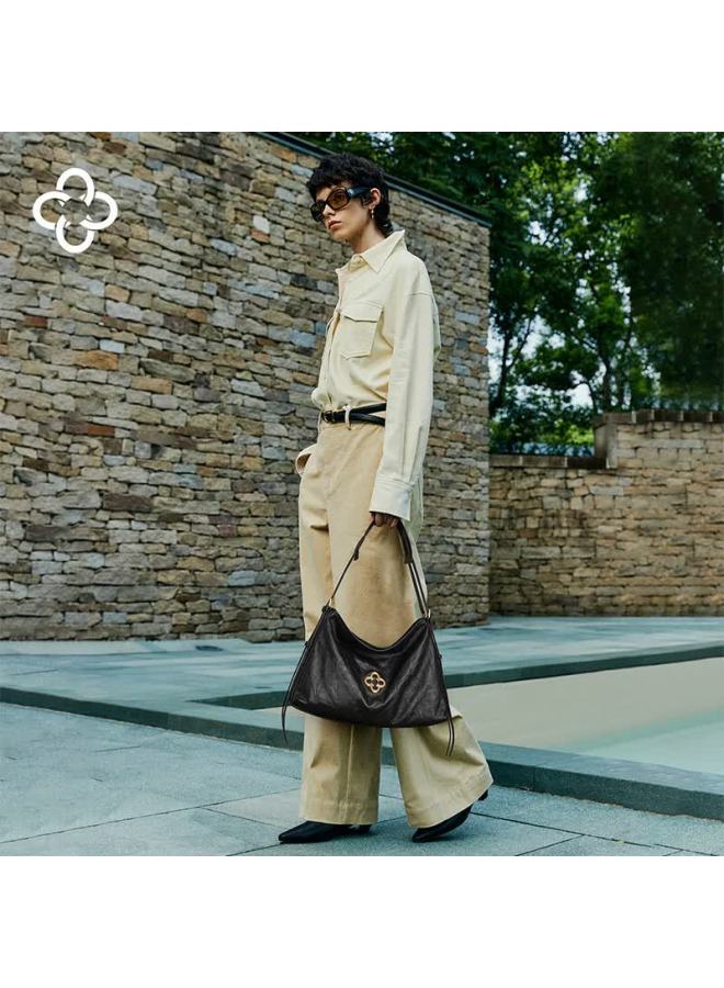 Cassile Vegetable Tanned Leather Tote Bag For Women Lightweight Luxury Large Capacity Shoulder And Crossbody Bag Birthday Gift - Image 2