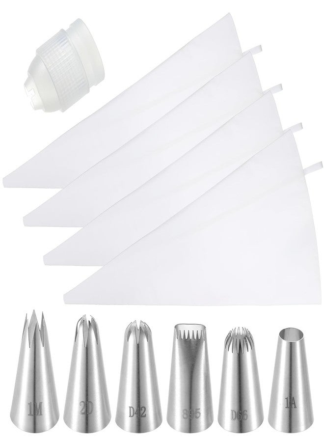 Xosjska 4 Pcs 24 inch Reusable Piping Bags and Tips Set 11Pcs Cotton Pastry Bags Kit Frosting Piping Kit, Durable Cotton Exterior for Cake Decorating, Cupcakes, Cookies, Home Bakers, Chefs - Image 1