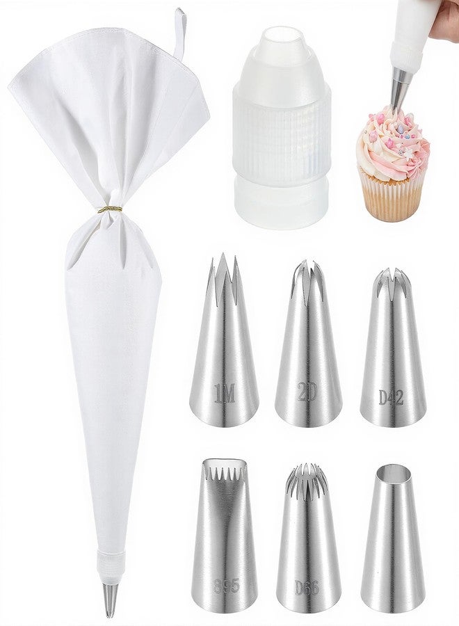 Xosjska 4 Pcs 24 inch Reusable Piping Bags and Tips Set 11Pcs Cotton Pastry Bags Kit Frosting Piping Kit, Durable Cotton Exterior for Cake Decorating, Cupcakes, Cookies, Home Bakers, Chefs - Image 2