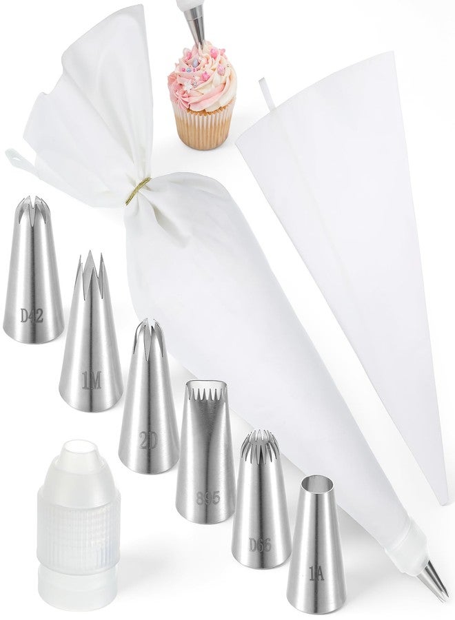 Xosjska 4 Pcs 24 inch Reusable Piping Bags and Tips Set 11Pcs Cotton Pastry Bags Kit Frosting Piping Kit, Durable Cotton Exterior for Cake Decorating, Cupcakes, Cookies, Home Bakers, Chefs - Image 3