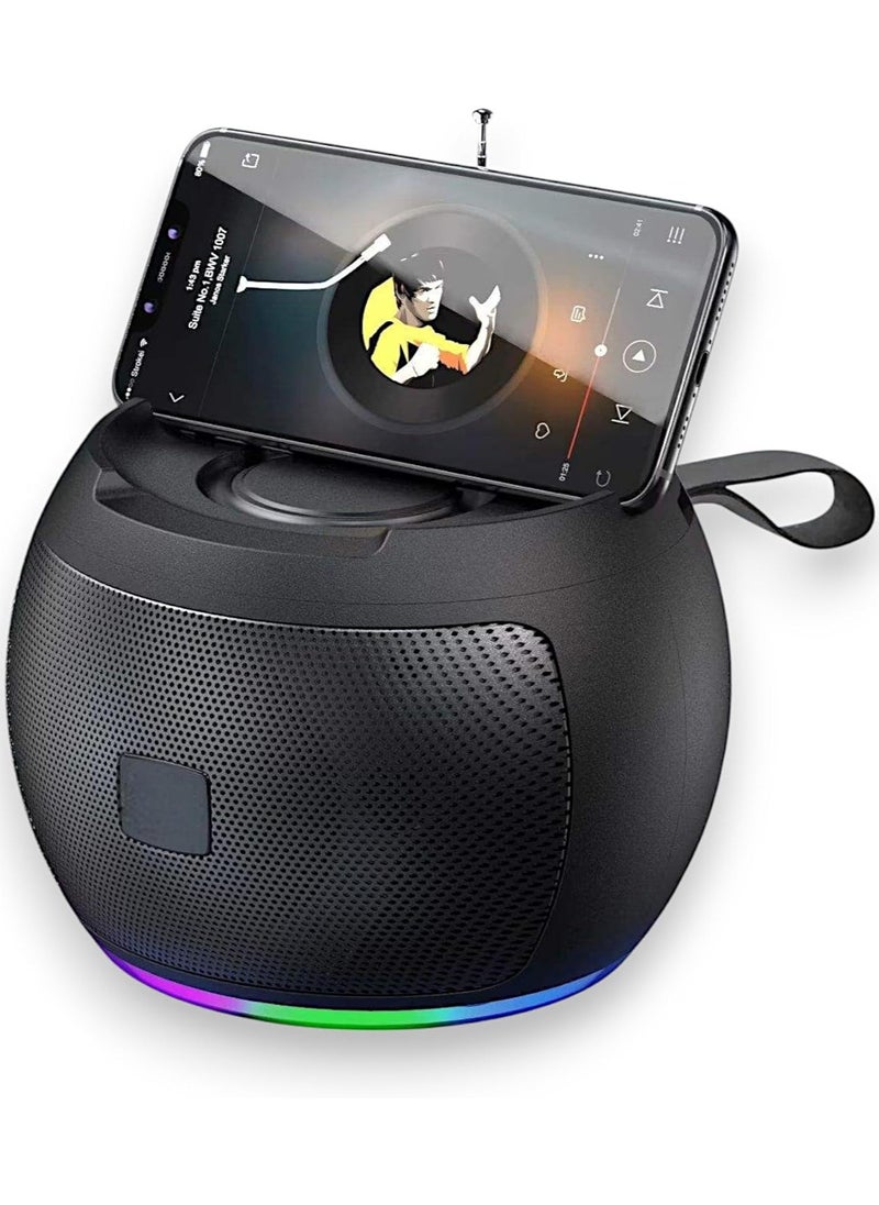 Generic - Speaker HR-216 Wireless Portable Bluetooth Support Usb Stereo, Micro SD, FM Radio And AUX power that delivers Portable Outdoor Speaker 1200mAh Solar Charger Wireless Speaker high/quality sound (Black) - Image 1