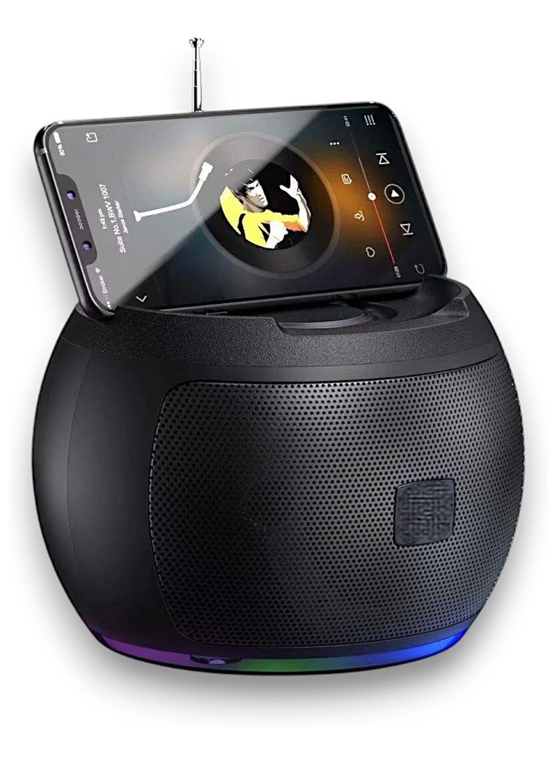 Generic - Speaker HR-216 Wireless Portable Bluetooth Support Usb Stereo, Micro SD, FM Radio And AUX power that delivers Portable Outdoor Speaker 1200mAh Solar Charger Wireless Speaker high/quality sound (Black) - Image 1