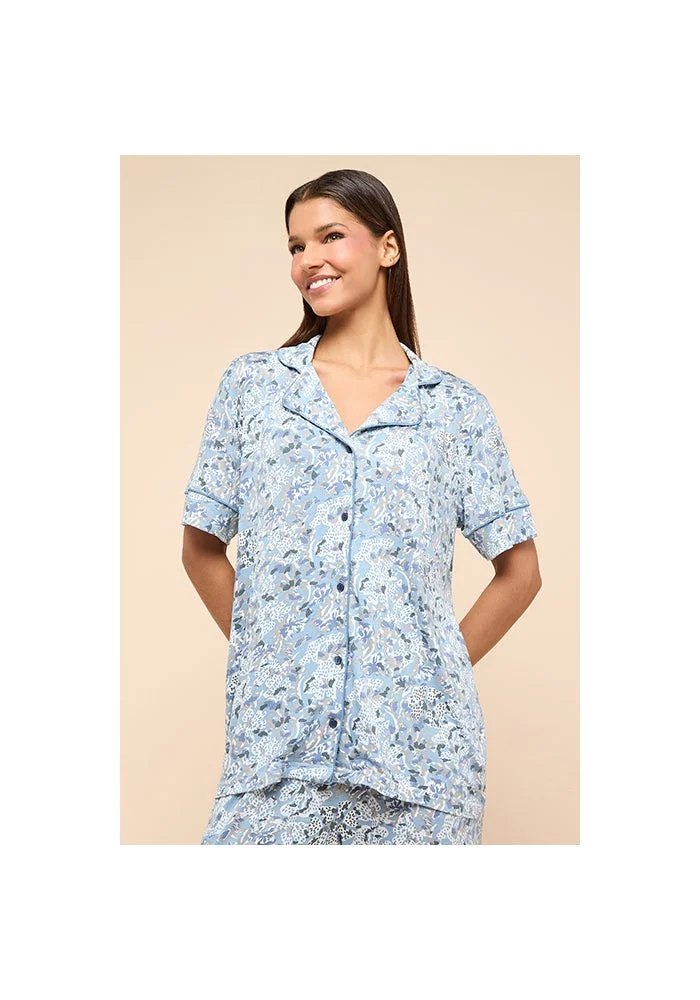 R&b Printed Lapel Collar Pyjama Set