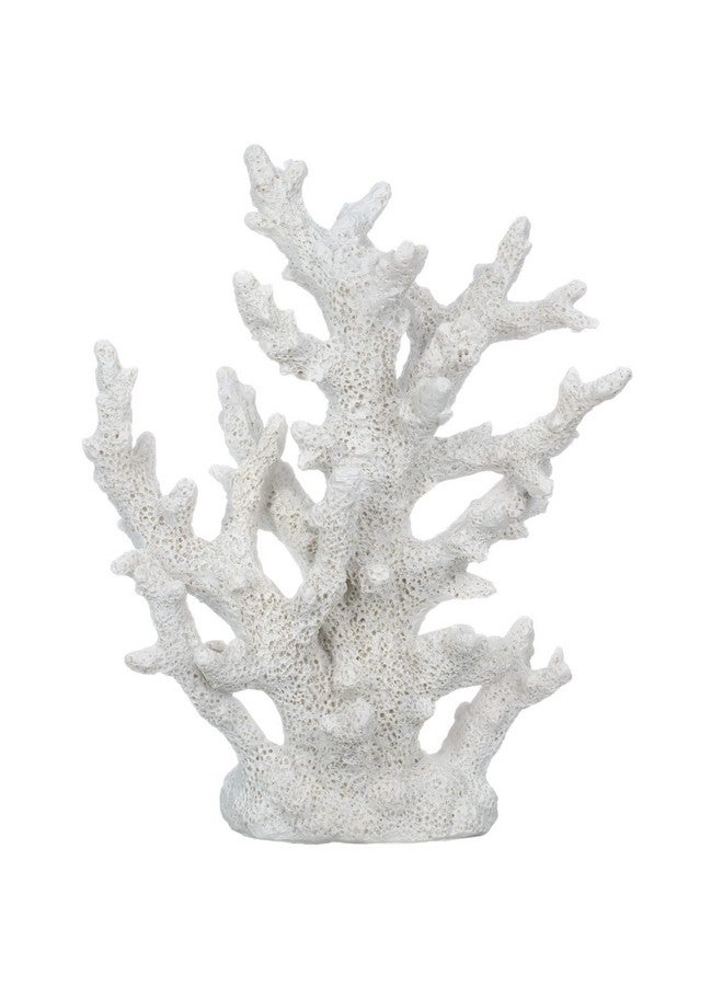 Nautical Crush Trading White Coral Decor - Faux Coral Reef Sculpture (9.5x7.5x3.5in) - Coastal Coffee Table Decoration - Nautical Shelf and Beach Home Decor - Image 1