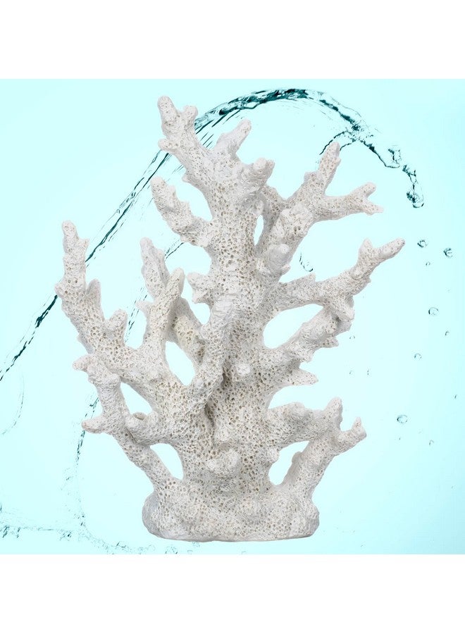 Nautical Crush Trading White Coral Decor - Faux Coral Reef Sculpture (9.5x7.5x3.5in) - Coastal Coffee Table Decoration - Nautical Shelf and Beach Home Decor - Image 4