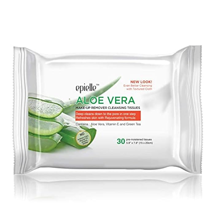 Epielle Gentle Skin Cleansing Wipes, 6 pack of 30 count each of Vitamin C, Cucumber, Aloe Vera, Collagen&Vitamin E, Green Tea, and Argan, Alcohol-Free, Hypoallergenic, Natural Extracts, Oily Skin. - Image 5