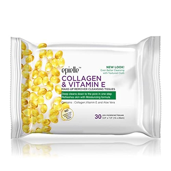 Epielle Gentle Skin Cleansing Wipes, 6 pack of 30 count each of Vitamin C, Cucumber, Aloe Vera, Collagen&Vitamin E, Green Tea, and Argan, Alcohol-Free, Hypoallergenic, Natural Extracts, Oily Skin. - Image 4