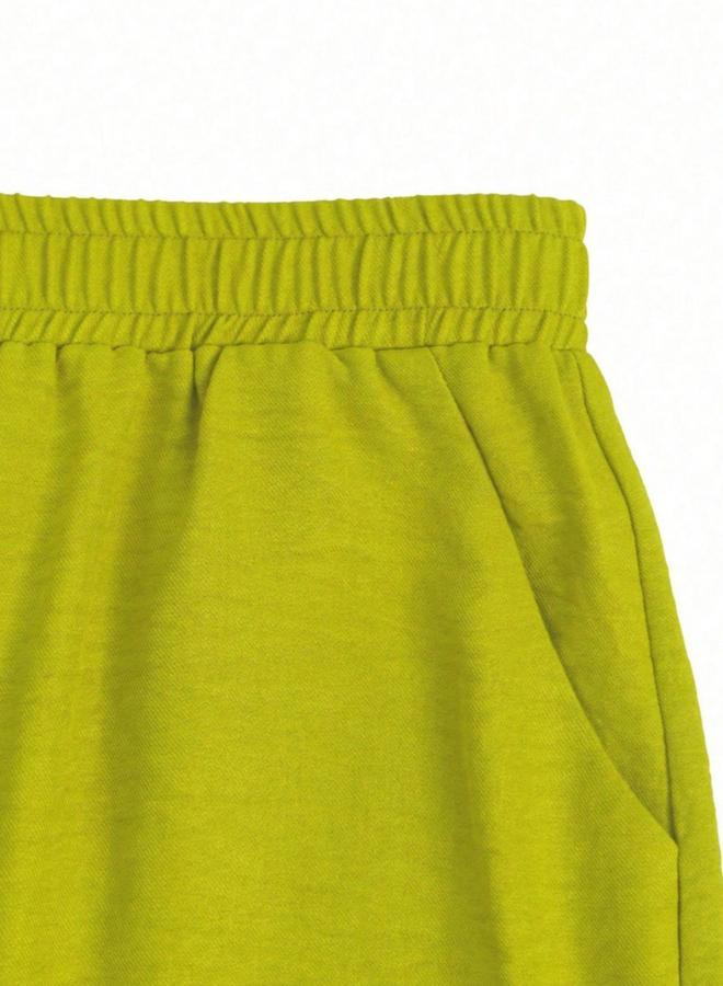 Take Two Green V Neck Top and Shorts Co-Ord Set - Image 4