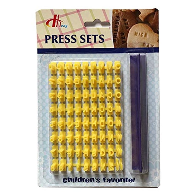 Mini Alphabet Letter and Number Cookie Cutter - 72 Pieces, Yellow, SSZ306