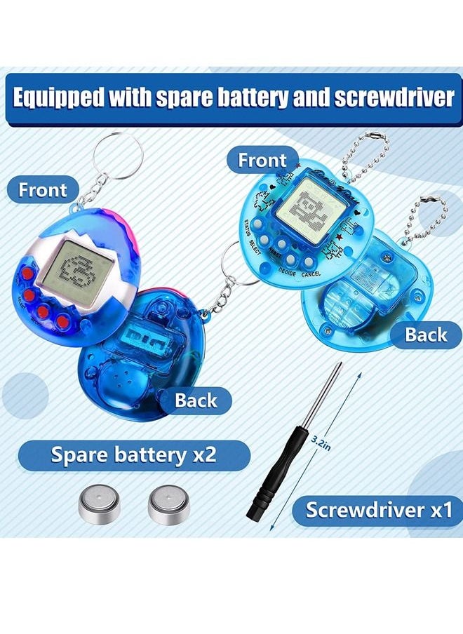 Excefore - 6 Pieces Virtual Pets Keychain, Digital Nostalgic Electronic Pets Keychain, Pet Key Chain, 90s Handheld Games, Electronic Pets Game Keyring with 1 Screwdriver 2 Button Battery - Image 1