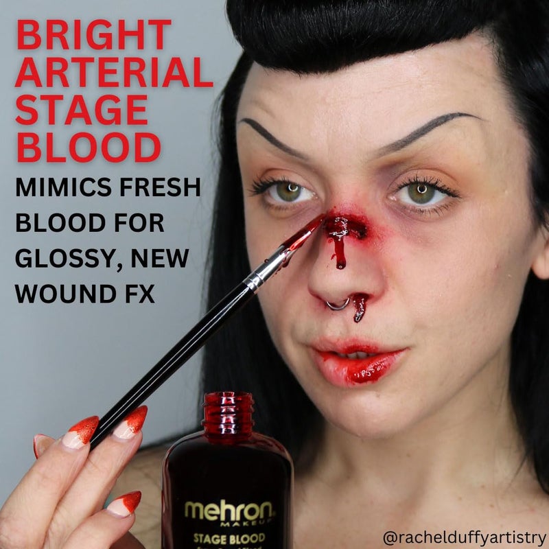 Mehron Makeup Stage Blood | Realistic For Halloween | Washable Fake Blood for Special FX, Stage & Screen, Halloween, & Cosplay (4.5 oz) (Bright Arterial) - Image 4