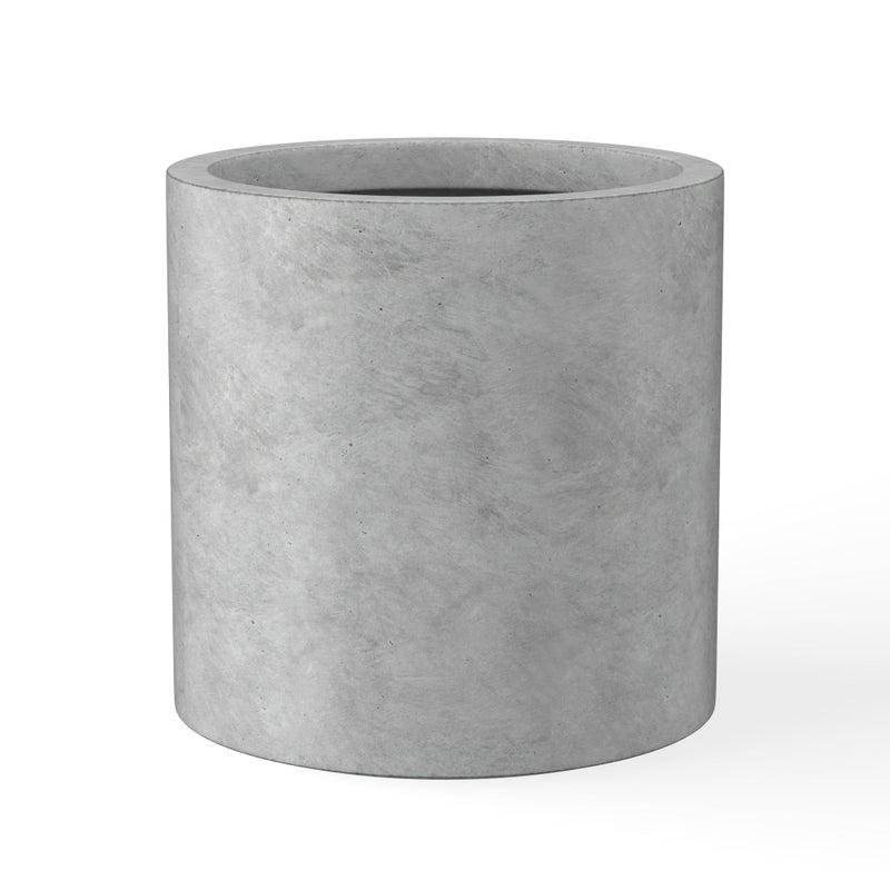 Kante 126 Dia Round Concrete Planter Modern Style Large Cylindrical Plant Pot with Drainage Hole and Rubber Plug for Indoor Outdoor Patio Natural Concrete