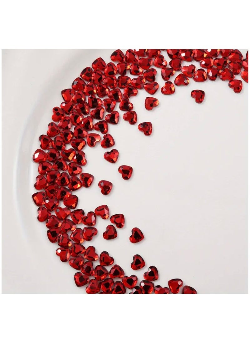 Just Quality 100pcs 1.2cm/0.5in Heart-shaped Sparkling Flat Acrylic Valentine's Day Wedding Decoration DIY Crafts - Image 1