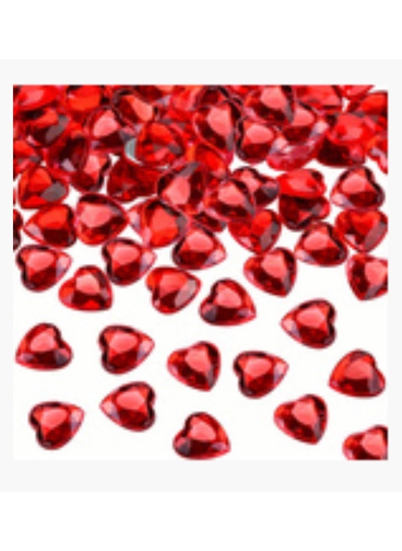 Just Quality 100pcs 1.2cm/0.5in Heart-shaped Sparkling Flat Acrylic Valentine's Day Wedding Decoration DIY Crafts - Image 3