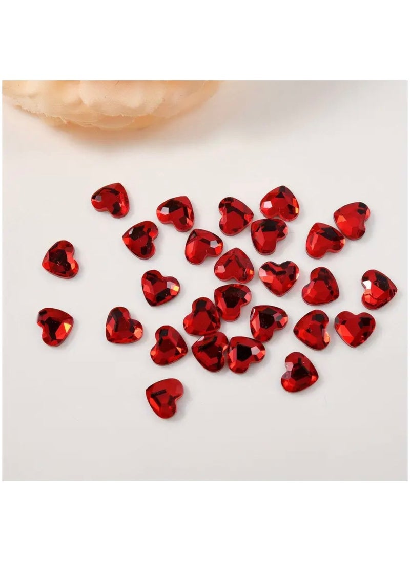 Just Quality 100pcs 1.2cm/0.5in Heart-shaped Sparkling Flat Acrylic Valentine's Day Wedding Decoration DIY Crafts - Image 2