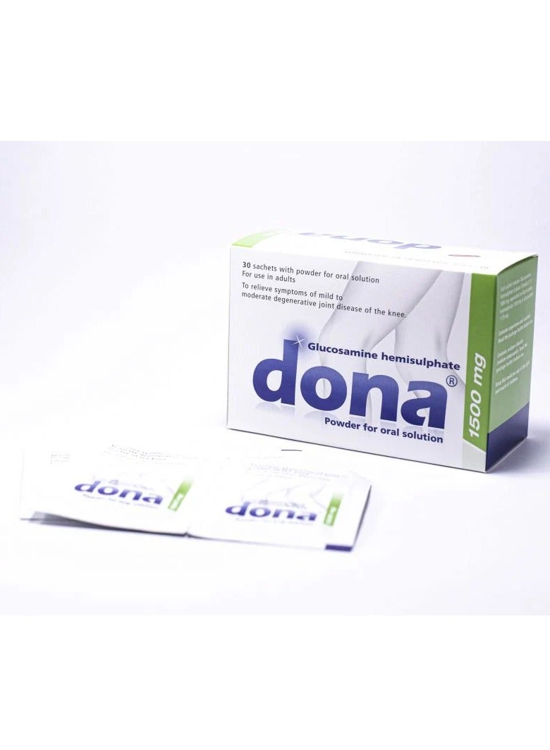 Dona Glucosamine Hemisulphate 1500mg Powder for Oral Solution, 30 Sachets