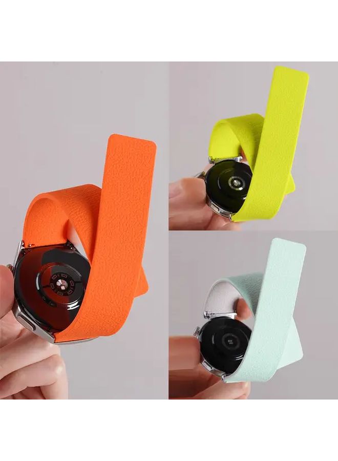 New Lychee Pattern Magnetic Watch Band 20mm Soft Silicone Strap Comfortable Sports Band Compatible With Samsung Galaxy Watch 7 6 5 4 Active 240mm 44mm Watch 6 Classic 43mm 47mm Watch5 Pro 45mm Watch4 Classic 42mm 46mm Creative Couple Wristband For Men Women - Image 1