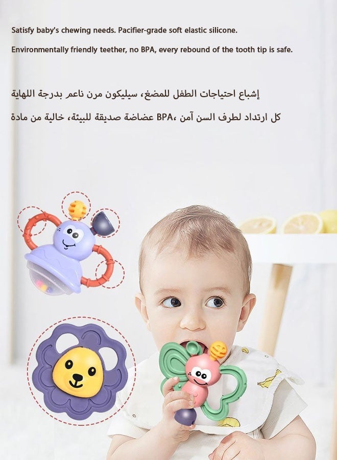 كيلا 11 قطعة من ألعاب خشخيشة الأطفال، ألعاب التسنين للرضع، مجموعة ألعاب حسية خشخيشة الإمساك والدوران، مادة سيليكون صالحة للطعام، ألعاب أطفال هدية للأطفال من سن 0 إلى 12 شهرًا للأولاد والبنات، مجموعة ألعاب تعليمية مبكرة. - Image 3