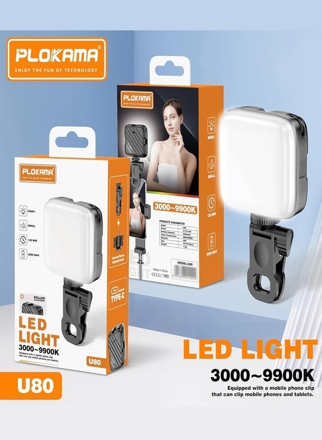 plokama Plokama Ring Light Selfie For Mobile Phone Rechargeable Led Camera Light U80 Z64420F3F1AD7309835DDZ