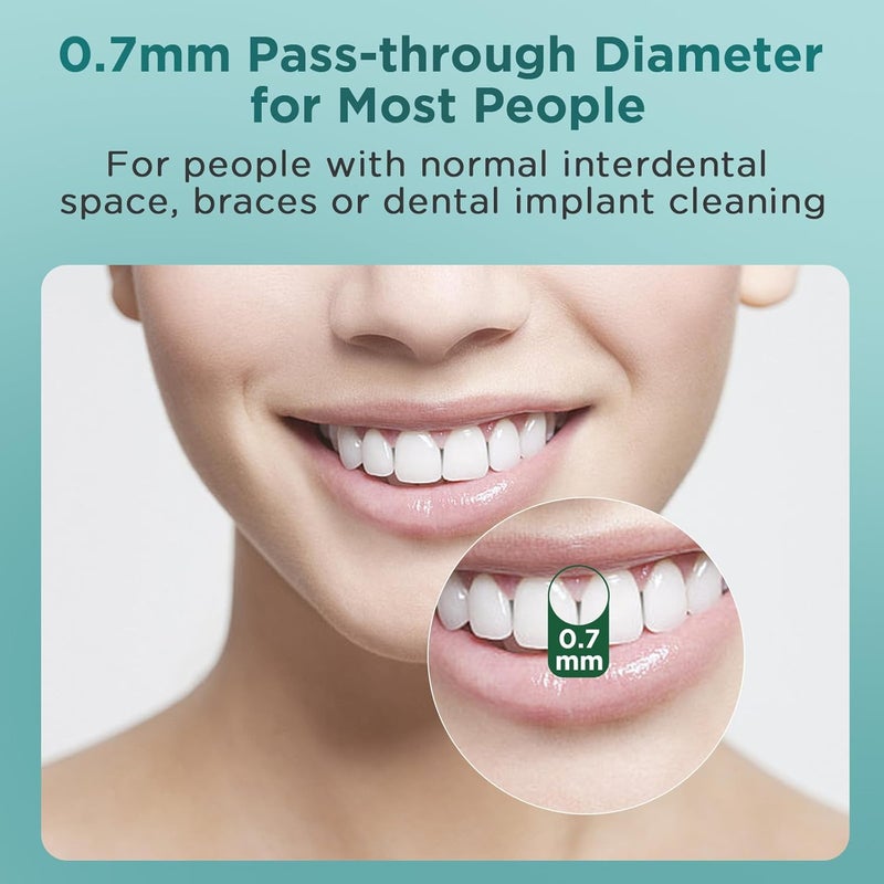 Fremouth 50 Count Angle Interdental Brushes for Braces Tight07mm L Shaped Interproximal Floss for Dental Plaque Removal Health - Image 2