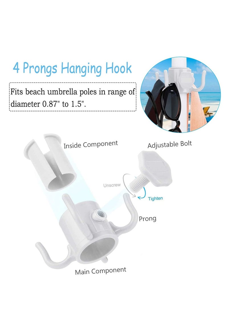 Y&D Beach Umbrella Screw Sand Anchor Stand Holder, One Size Fits All, Holder Safe for Strong Wind with 4 prongs Hanging Hook  - Image 5